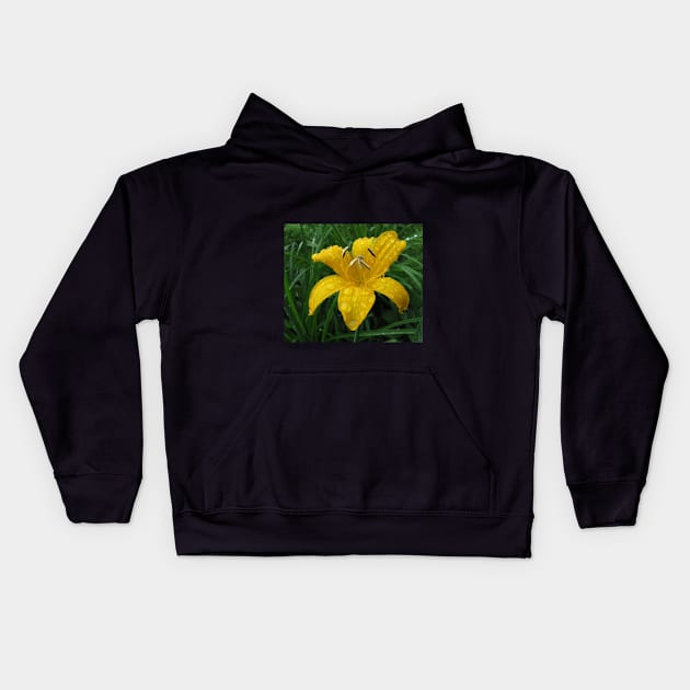 Wild lily after rain Kids Hoodie by Zimart